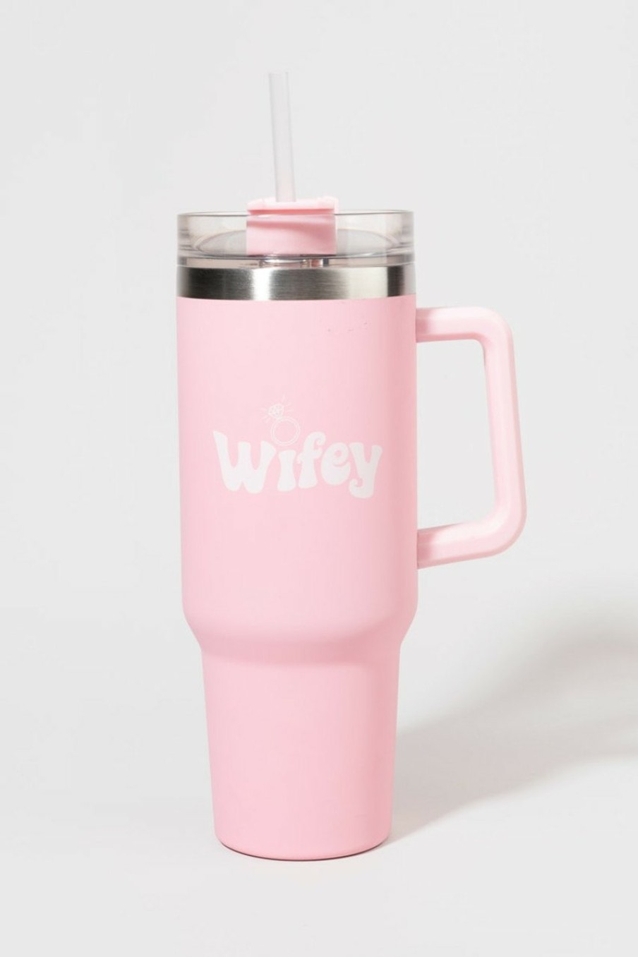 Francesca's Wifey Tumbler Drink Container Pink Drinkware