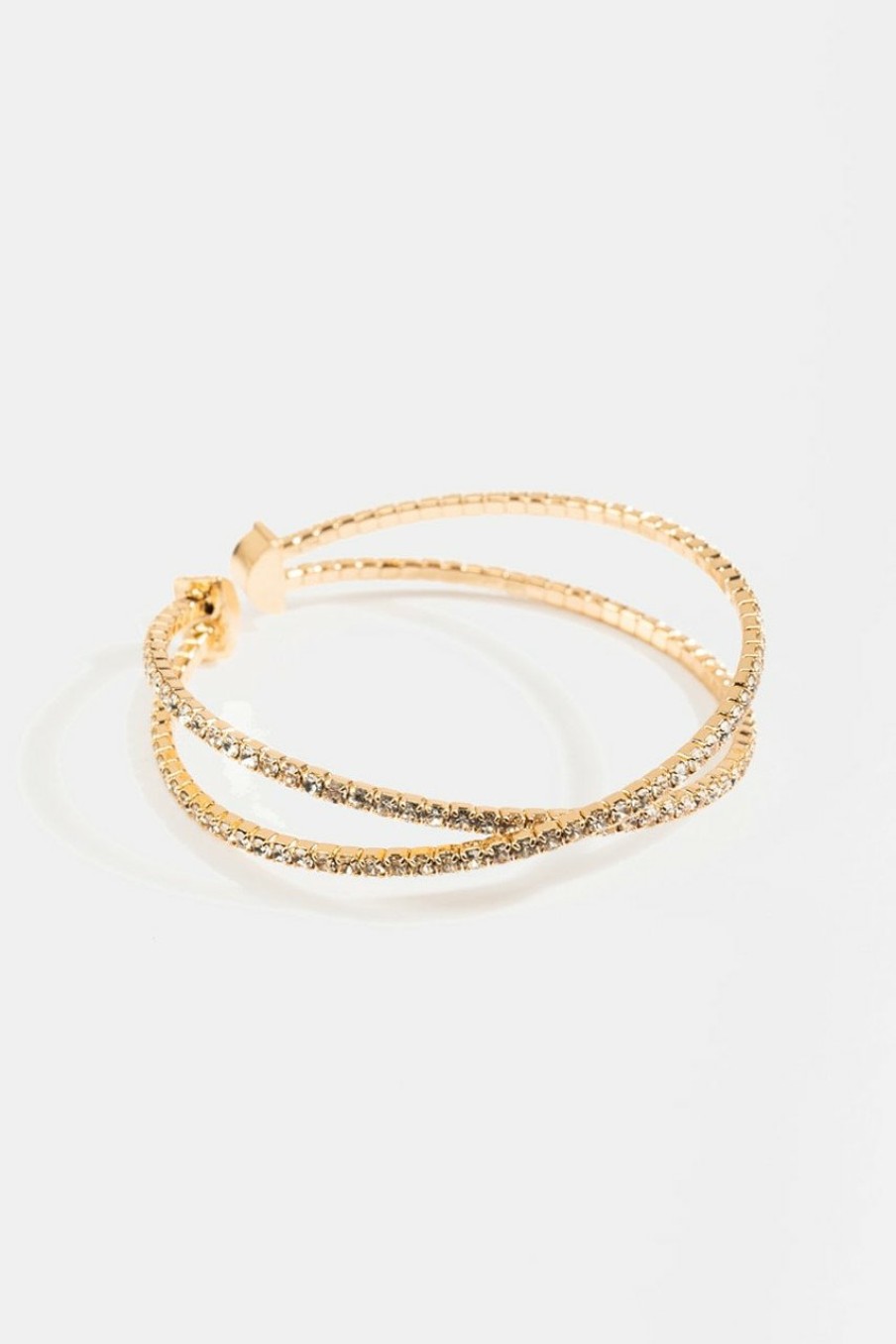 Francesca's Sonya Cz Cup Chain Cuff Gold Bracelets