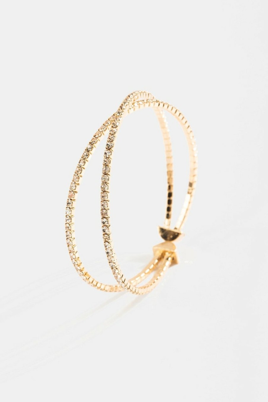 Francesca's Sonya Cz Cup Chain Cuff Gold Bracelets