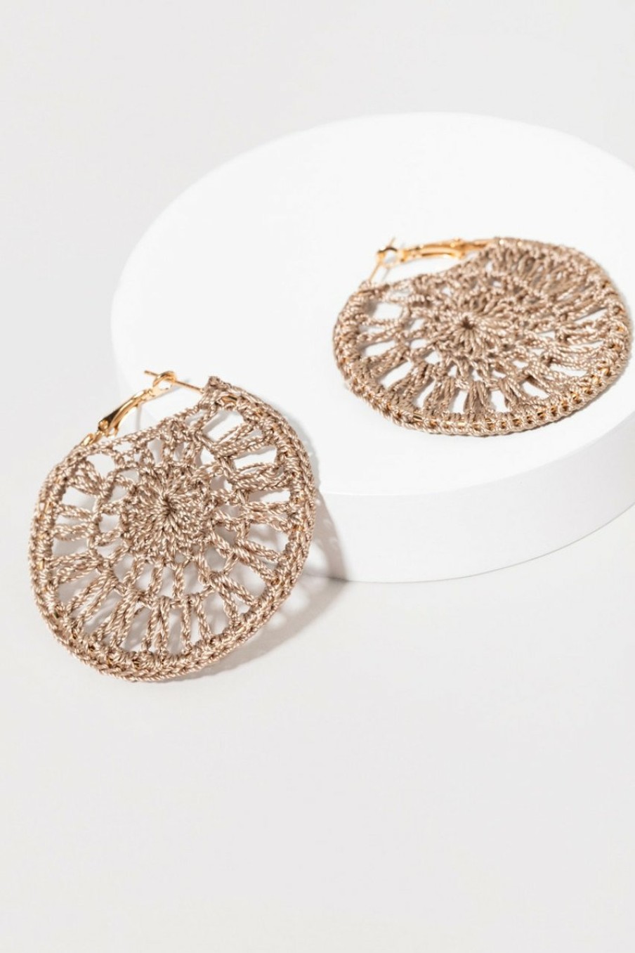 Francesca's Cate Crochet Hoop Earrings Natural Earrings