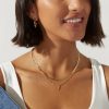 Francesca's Dana En Snake Cross Necklace Gold Necklaces