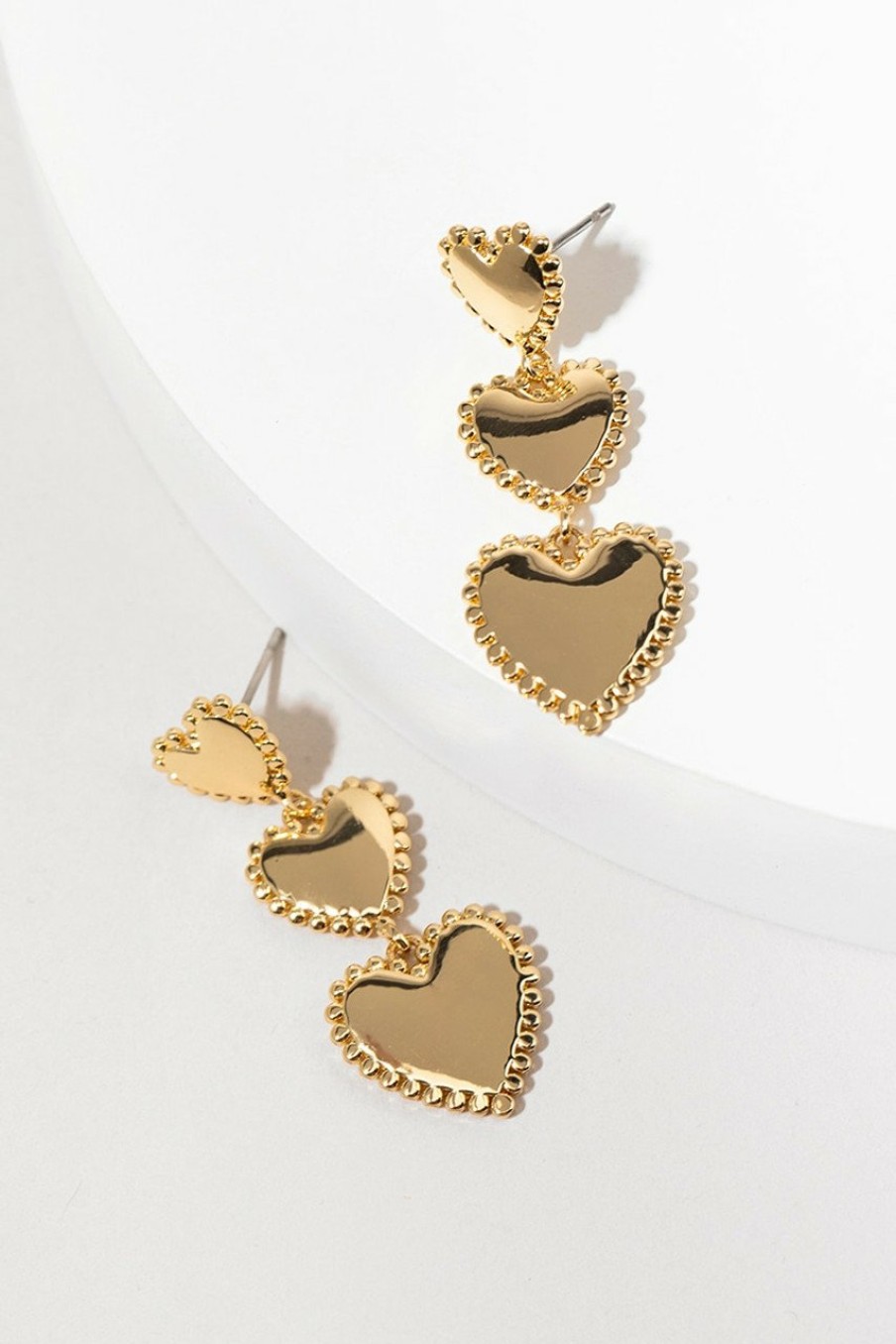 Francesca's Jackie Ascending Heart Linear Drop Earrings Gold Earrings