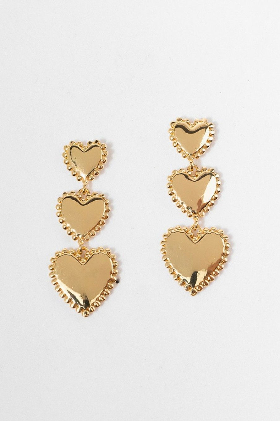 Francesca's Jackie Ascending Heart Linear Drop Earrings Gold Earrings