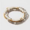 Francesca's Patti Pearl Bracelet Set Gray Bracelets