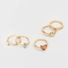 Francesca's Jayce Dainty Focal Ring Set Multi Rings