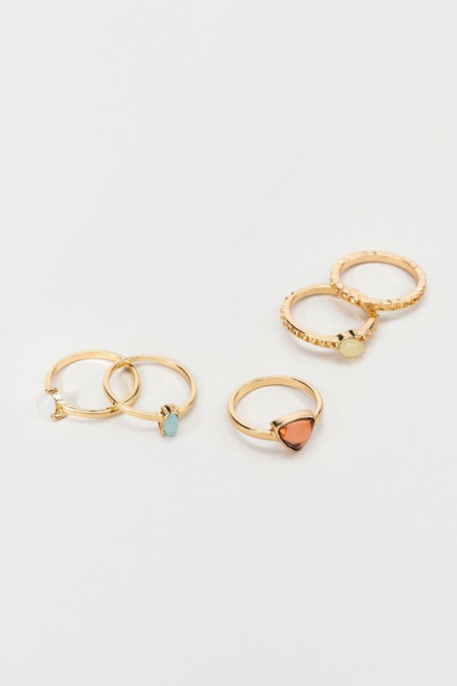 Francesca's Jayce Dainty Focal Ring Set Multi Rings