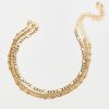 Francesca's Jannette Heavy Chain Choker Set Gold Necklaces