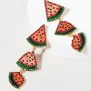 Francesca's Emily Glass Watermelon Earrings Red Earrings