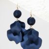 Francesca's Desirae Epoxy Petals Earrings Blue Earrings