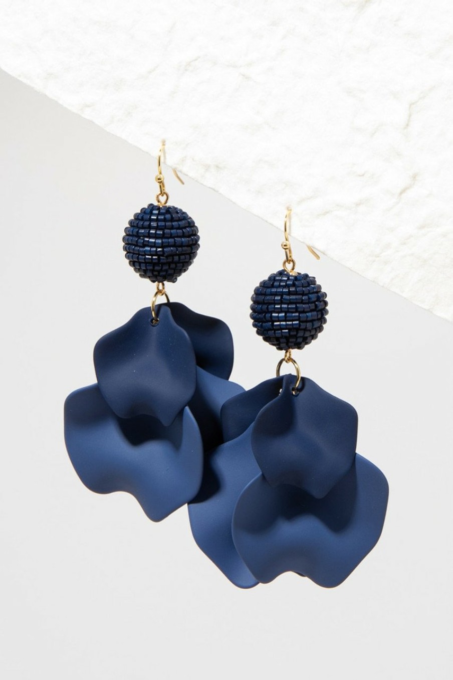 Francesca's Desirae Epoxy Petals Earrings Blue Earrings