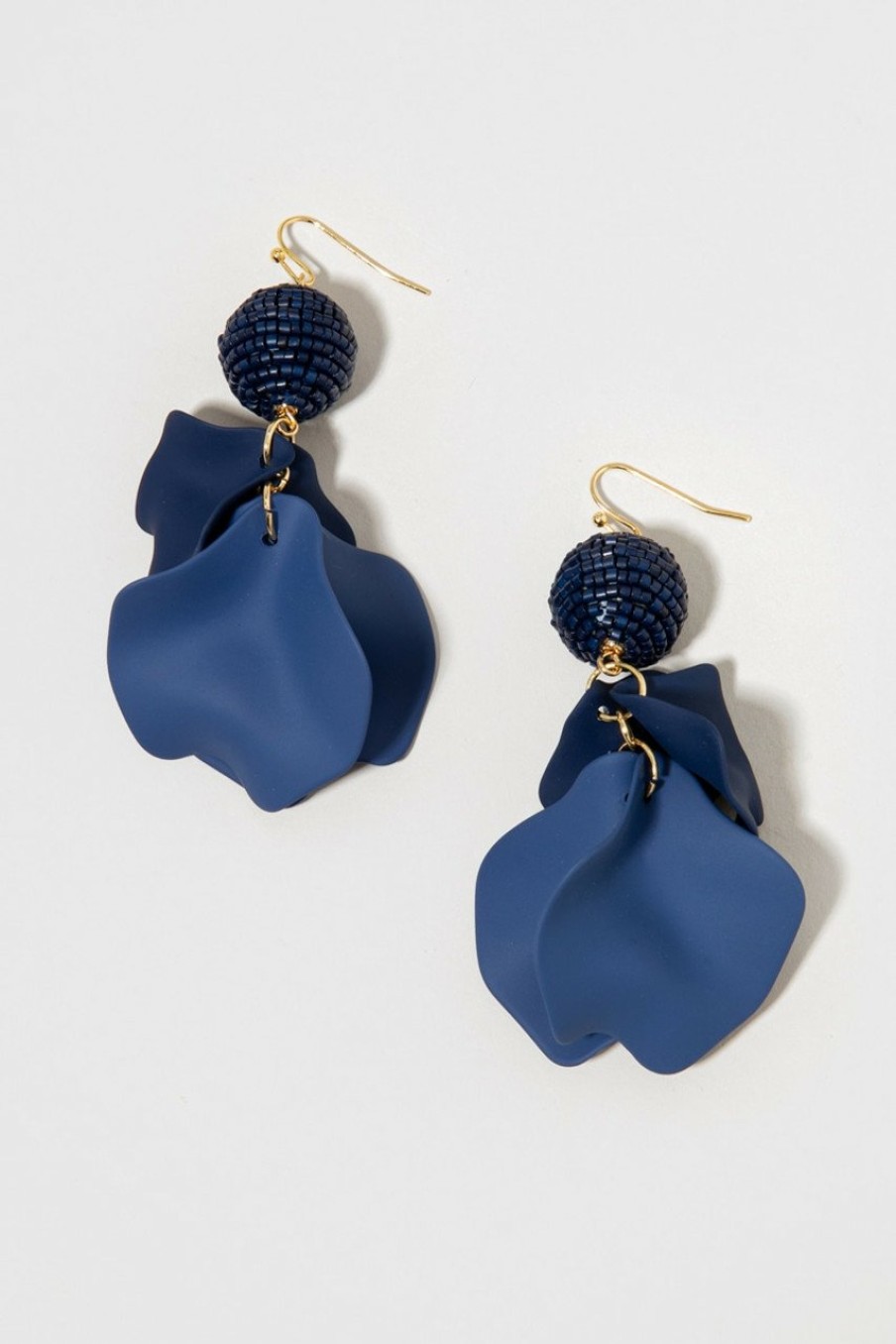 Francesca's Desirae Epoxy Petals Earrings Blue Earrings