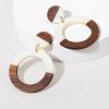 Francesca's Lola Wood And Resin Circle Earrings Brown Earrings