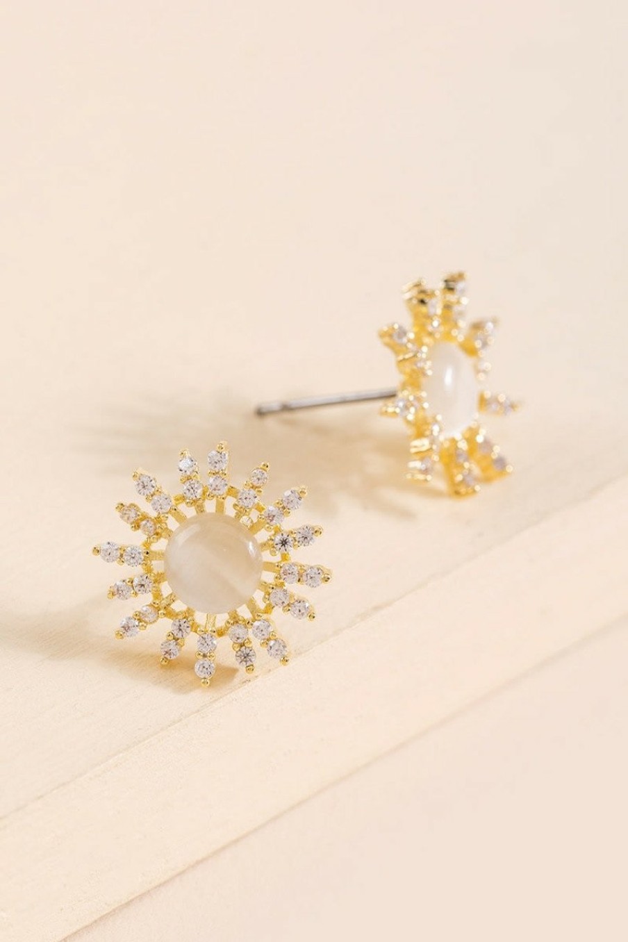 Francesca's Serena Cateye Starburst Studs Ivory Earrings