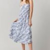 Francesca's Janine Floral Emma Midi Dress White Dresses