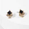 Francesca's Quinne Glass Square Cluster Stud Earrings Blue Earrings