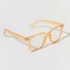 Francesca's Luna Square Sunglasses Peach Sunglasses