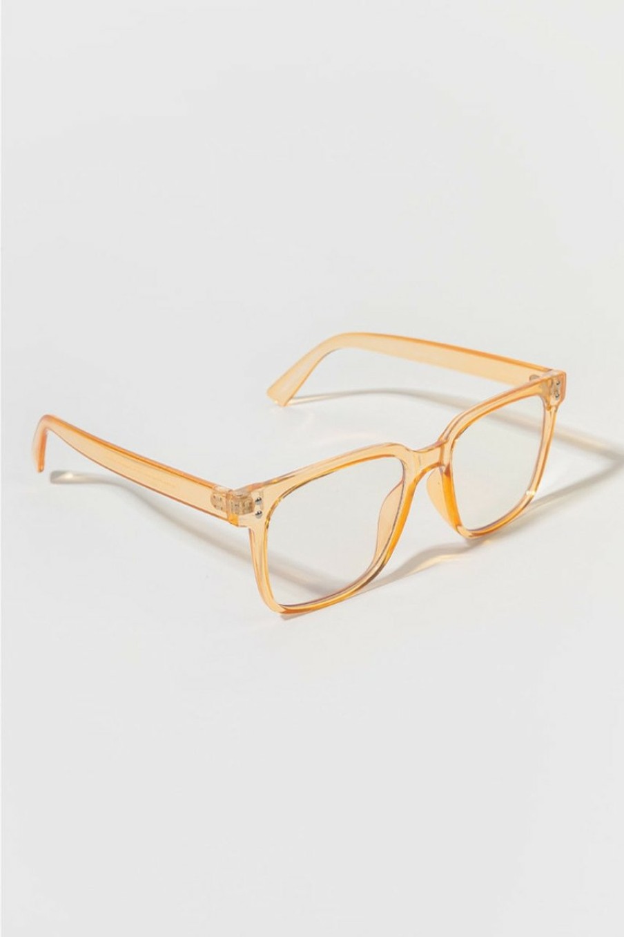 Francesca's Luna Square Sunglasses Peach Sunglasses