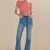 Francesca's Lela Med Wash Kick Crop Denim Jeans Medium Jeans