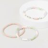 Francesca's Whitney Pastel Rubber And Pearl Stretch Bracelet Multi Bracelets