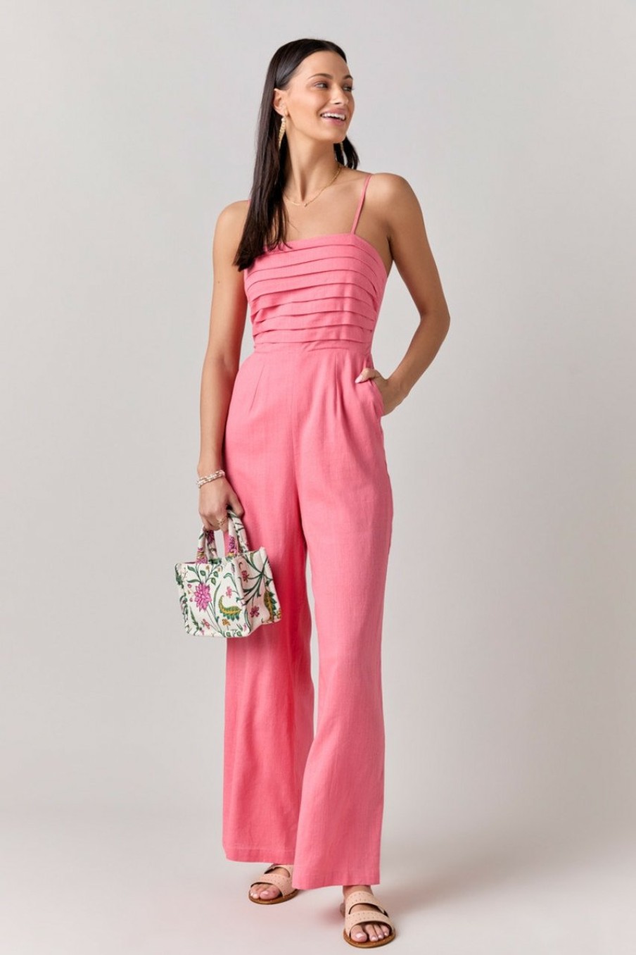 Francesca's Natalee Pleated Upper Jumpsuit Dresses