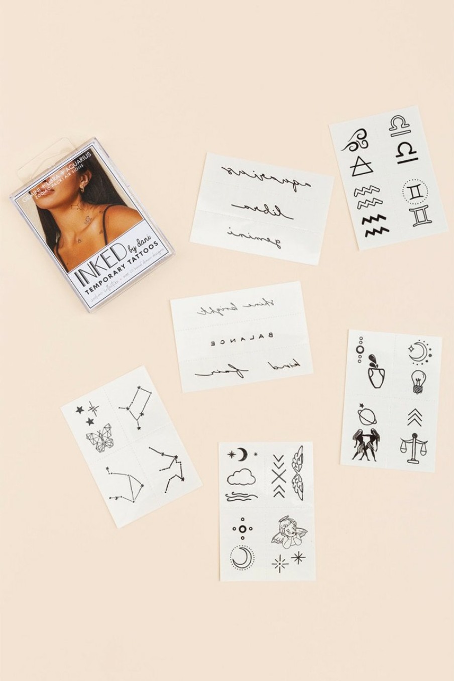 Francesca's Inked By Dani Zodiac Air Temporary Tattoos Multi Beauty & Wellness