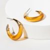 Francesca's Gwen Resin Gold Tips Hoop Earrings Brown Earrings