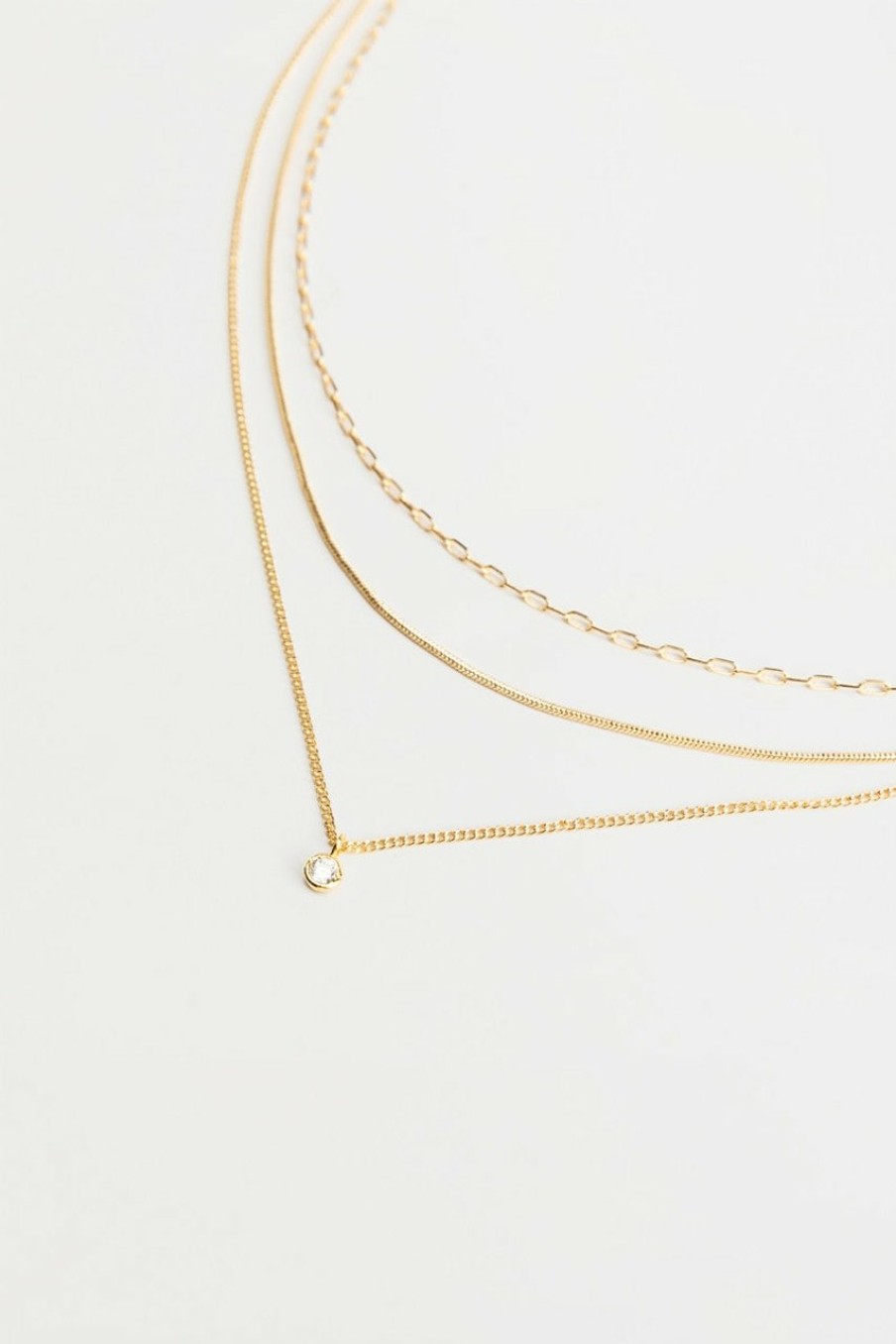 Francesca's Penelope Small Rock Necklace Gold Necklaces