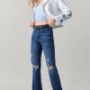 Francesca's Michaela Kick Crop Jeans Dark Jeans