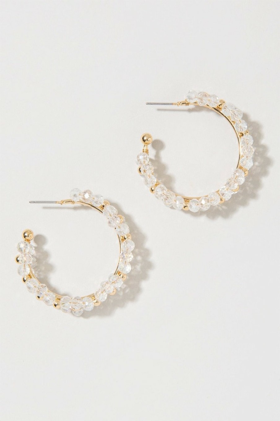 Francesca's Lara Beaded Hoops Iridescent Earrings