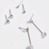 Francesca's Helena Cz Linear Earring Set Silver Earrings