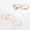 Francesca's Eve Texture Band Mop Focal Ring Pack Gold Rings