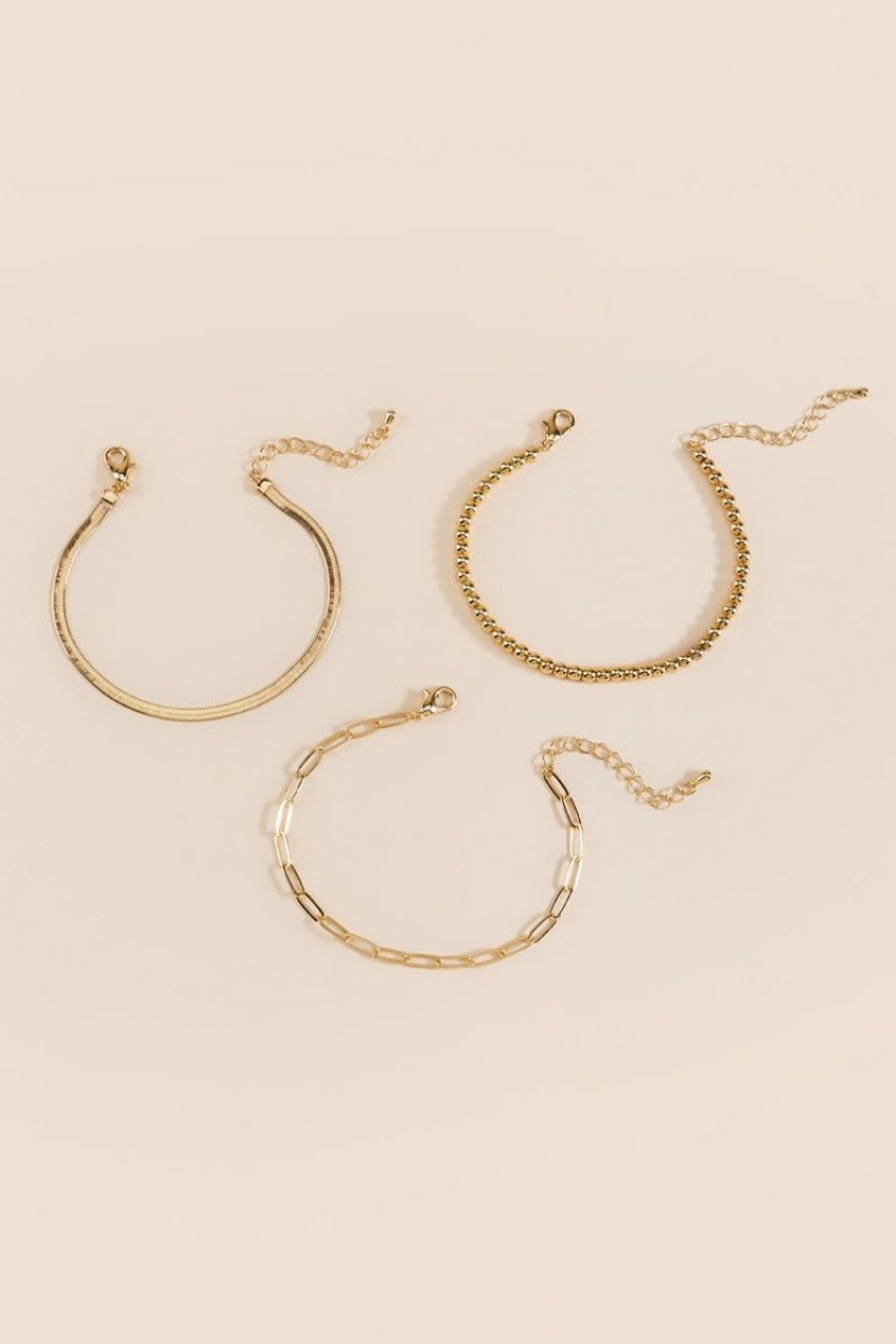 Francesca's Megan Bracelet Set Gold Bracelets