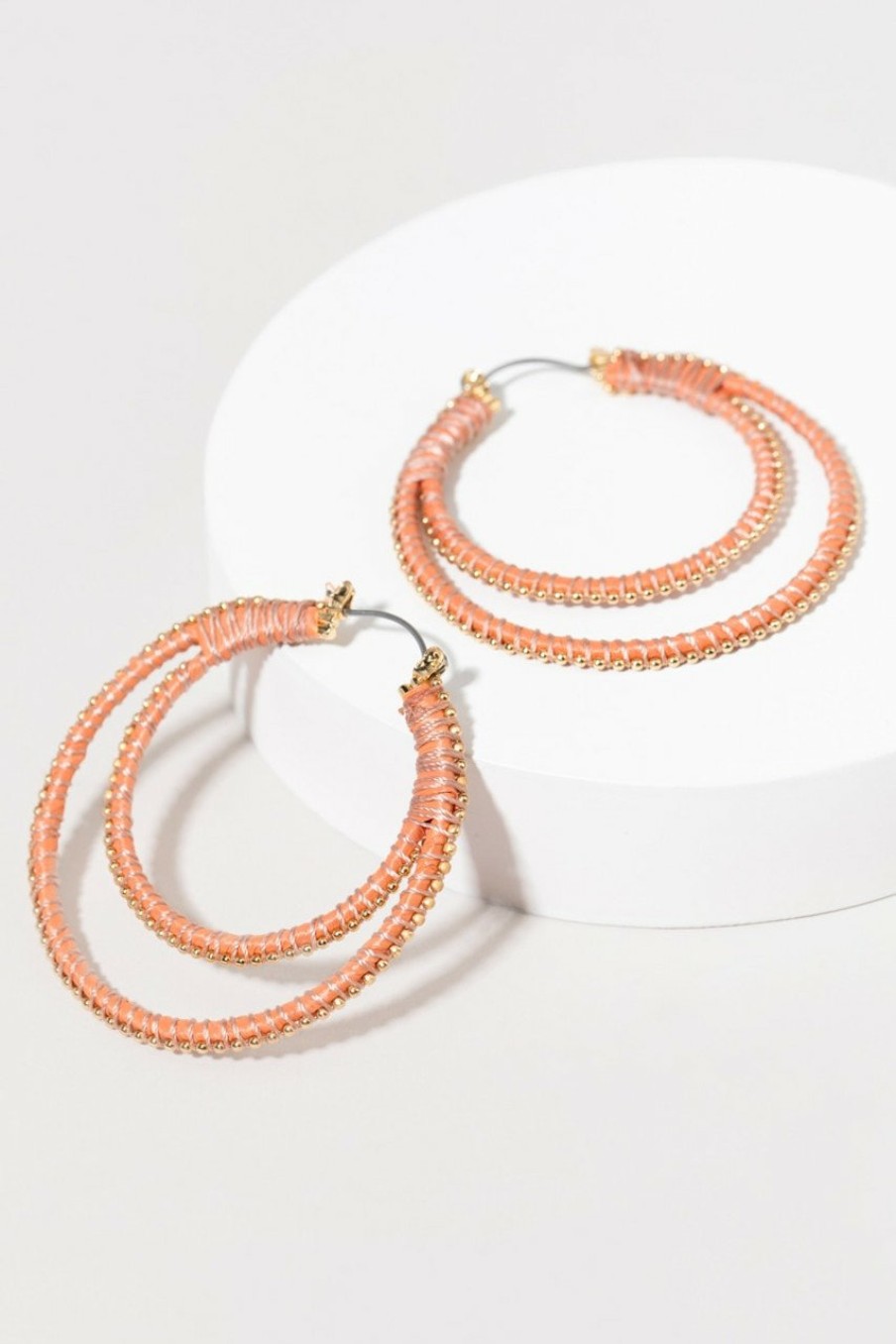 Francesca's Rhiannon Wrap Hoop Earrings Coral Earrings