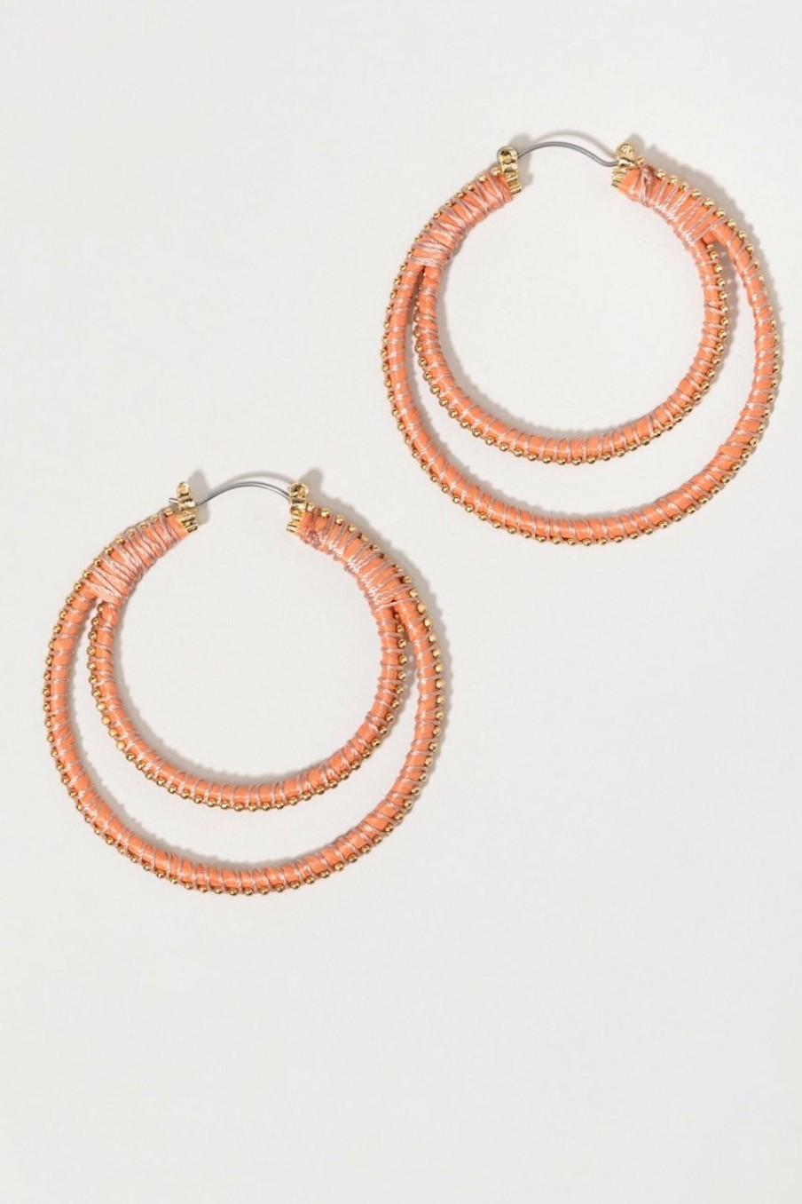 Francesca's Rhiannon Wrap Hoop Earrings Coral Earrings