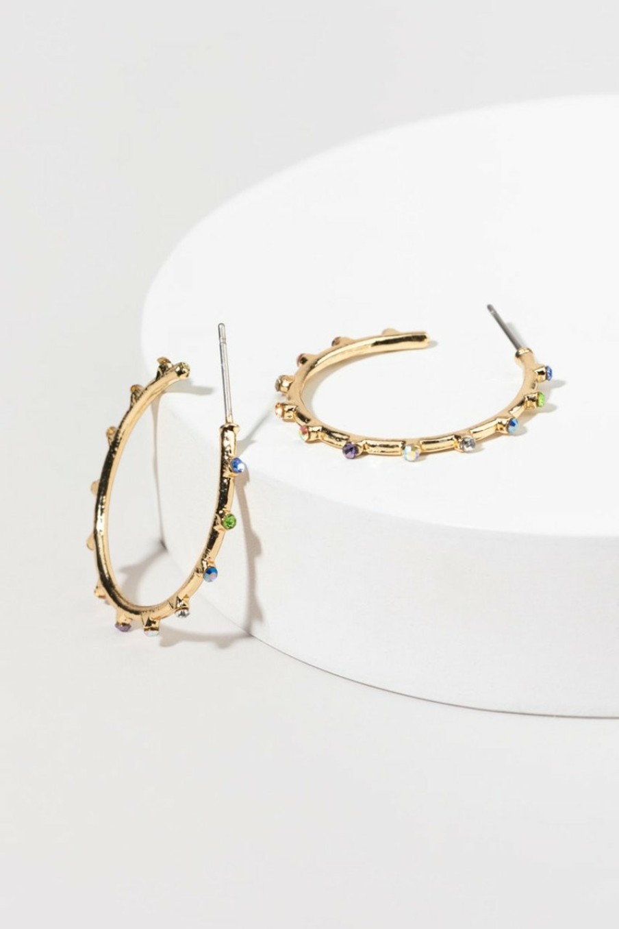 Francesca's Victoria Color Station Hoop Earrings Multi Earrings