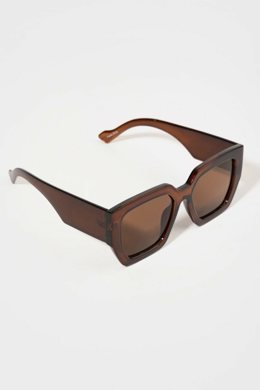 Francesca's Sophiee Oversized Angular Sunglasses Amber Sunglasses