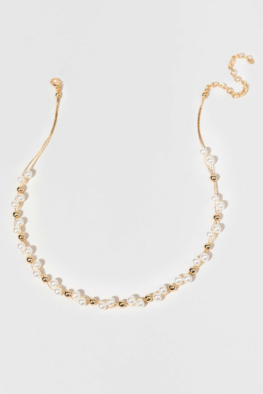 Francesca's Anita Pearl Necklace Gold Necklaces