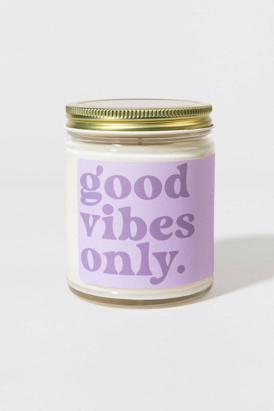 Francesca's Good Vibes Only Candle Jar Purple Candles