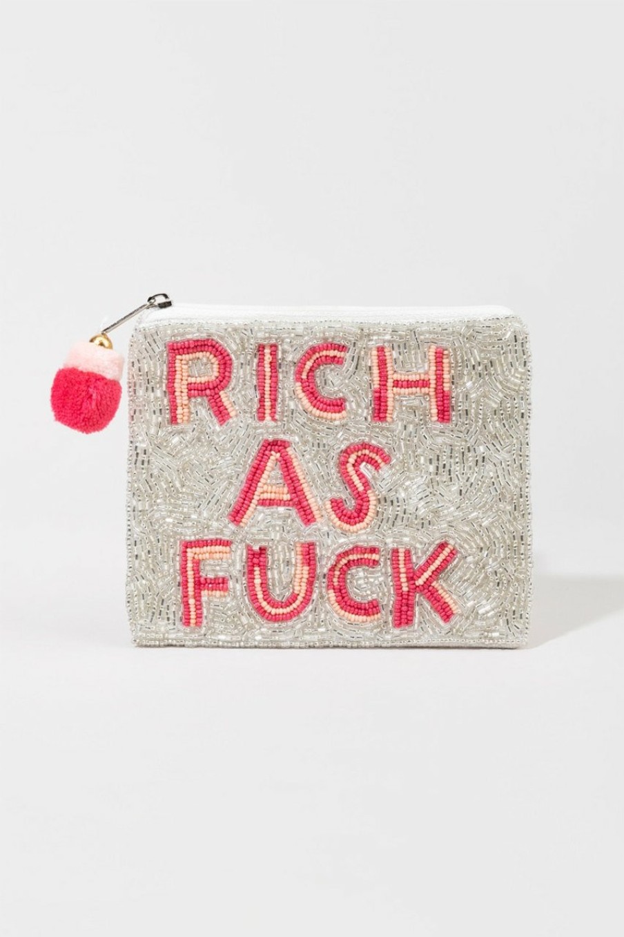 Francesca's Rich As F*Ck Beaded Pouch Bags & Wallets