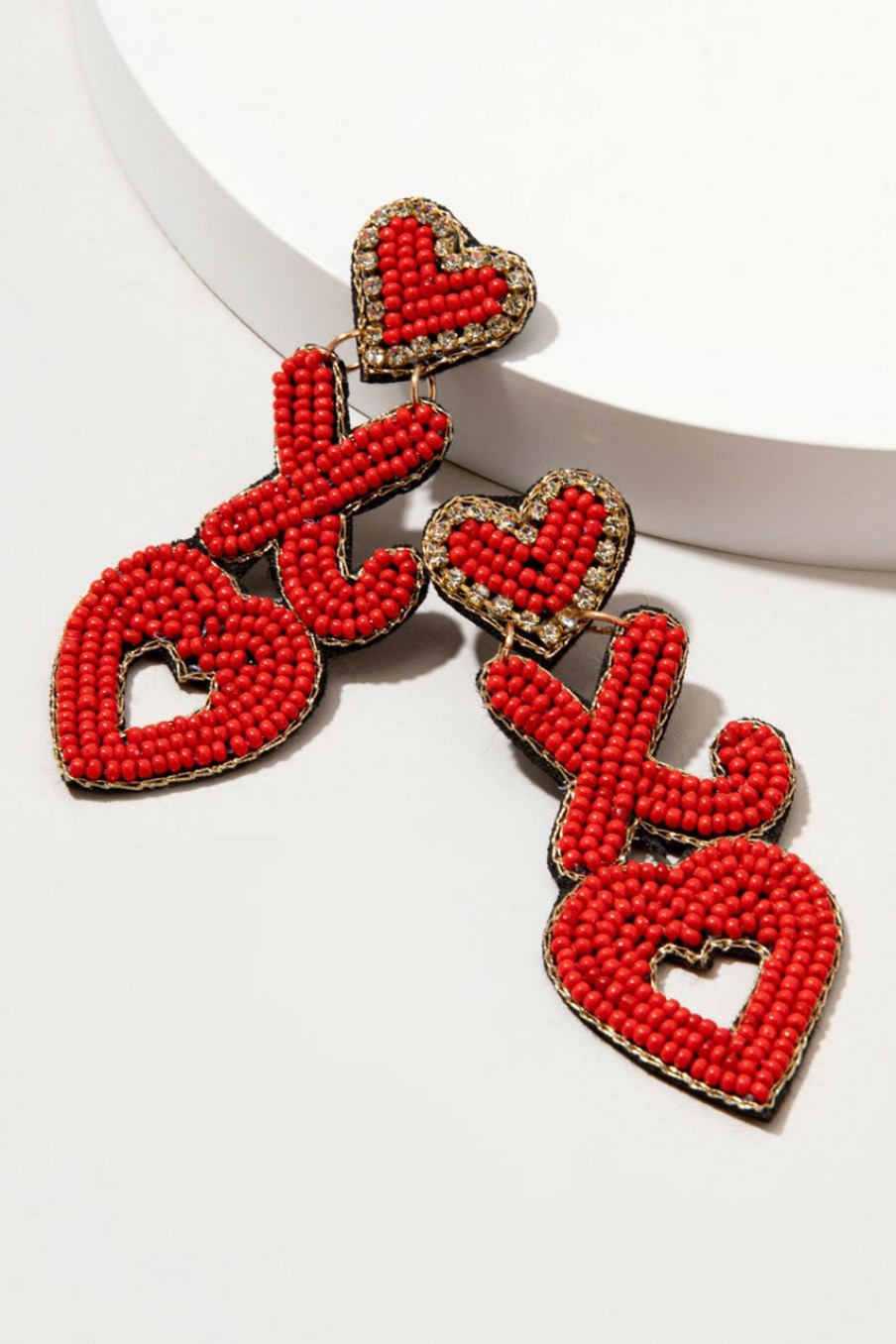 Francesca's Xo Chandelier Seedbead Earrings Red Earrings