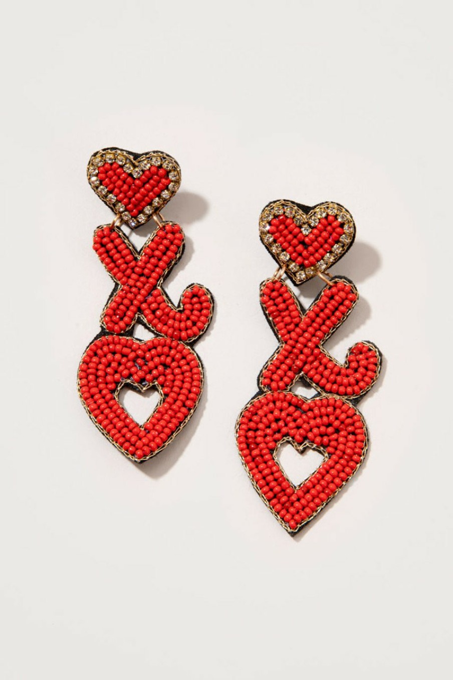 Francesca's Xo Chandelier Seedbead Earrings Red Earrings