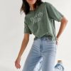 Francesca's Madelyn Short Sleeve Top Sage Green Tops