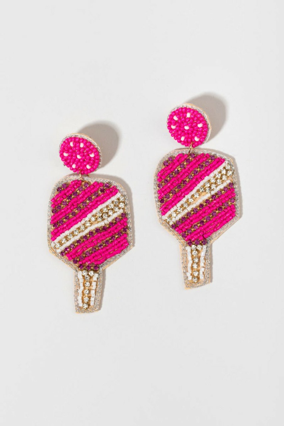 Francesca's Felicia Seedbead Paddle Earrings Pink Earrings