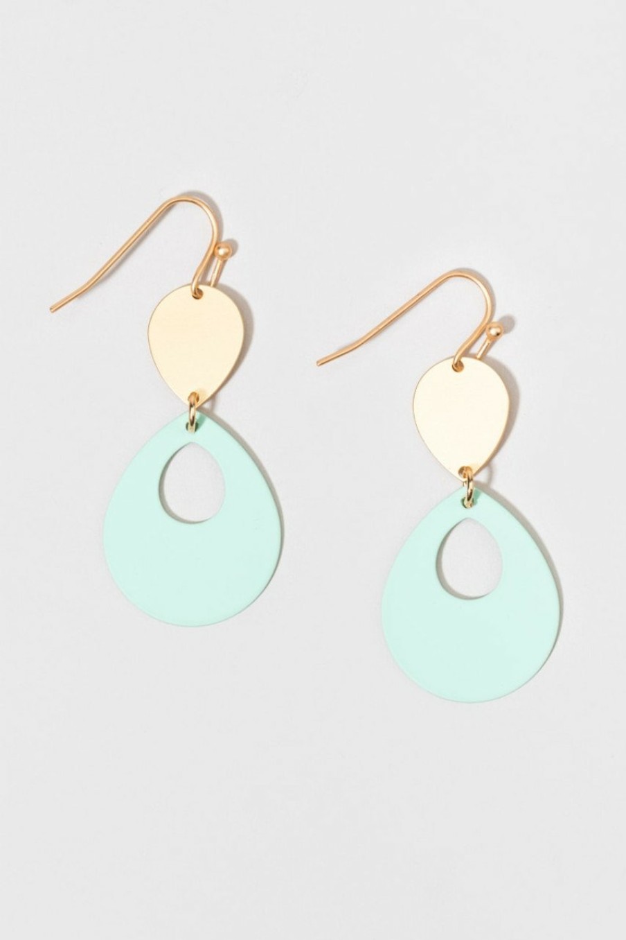 Francesca's Joanne Epoxy Paint Drop Earrings Mint Earrings