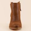 Francesca's Mia Barby Stacked Heel Boot Cognac Boots