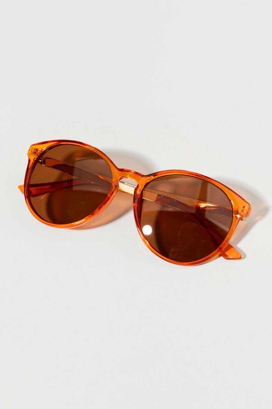 Francesca's Jamiee Slender Round Sunglasses Orange Sunglasses