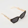 Francesca's Ava Chain Link Sunglasses Black Sunglasses