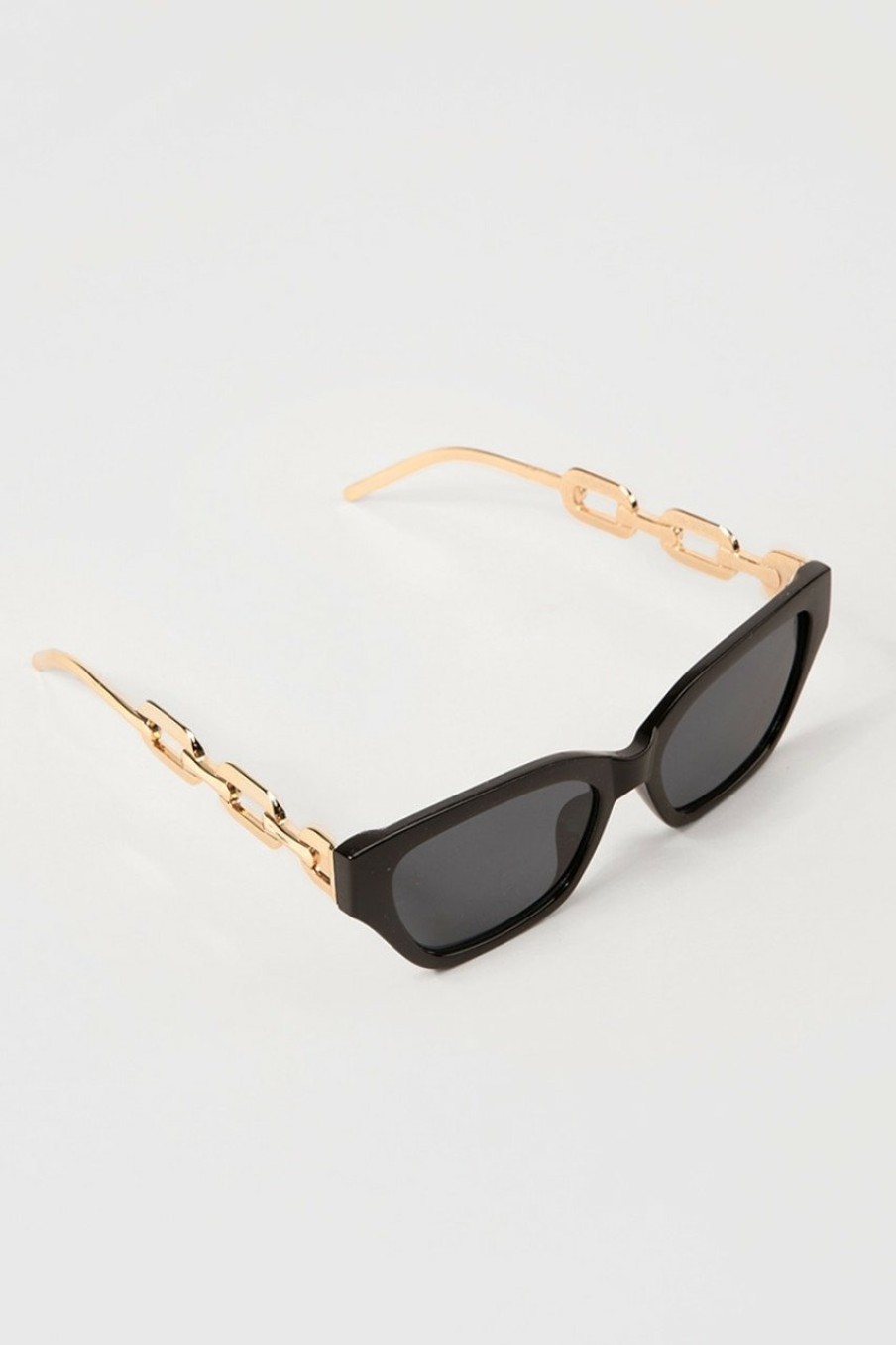 Francesca's Ava Chain Link Sunglasses Black Sunglasses