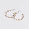 Francesca's Sara Gold And Bead Hoop Earrings Pearl Earrings