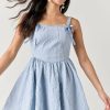 Francesca's Madalyn Jacquared Dress Light Blue Dresses